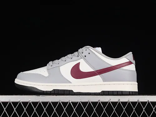 All categories Nk SB Dunk series Nk SB Dunk Low low-top sneakers Nk Dunk Low "Grey White" gray burgundy low-top retro sports and leisure sneakers DD1503-122
